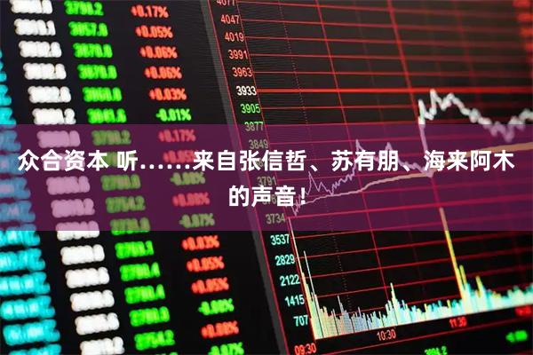 众合资本 听……来自张信哲、苏有朋、海来阿木的声音！